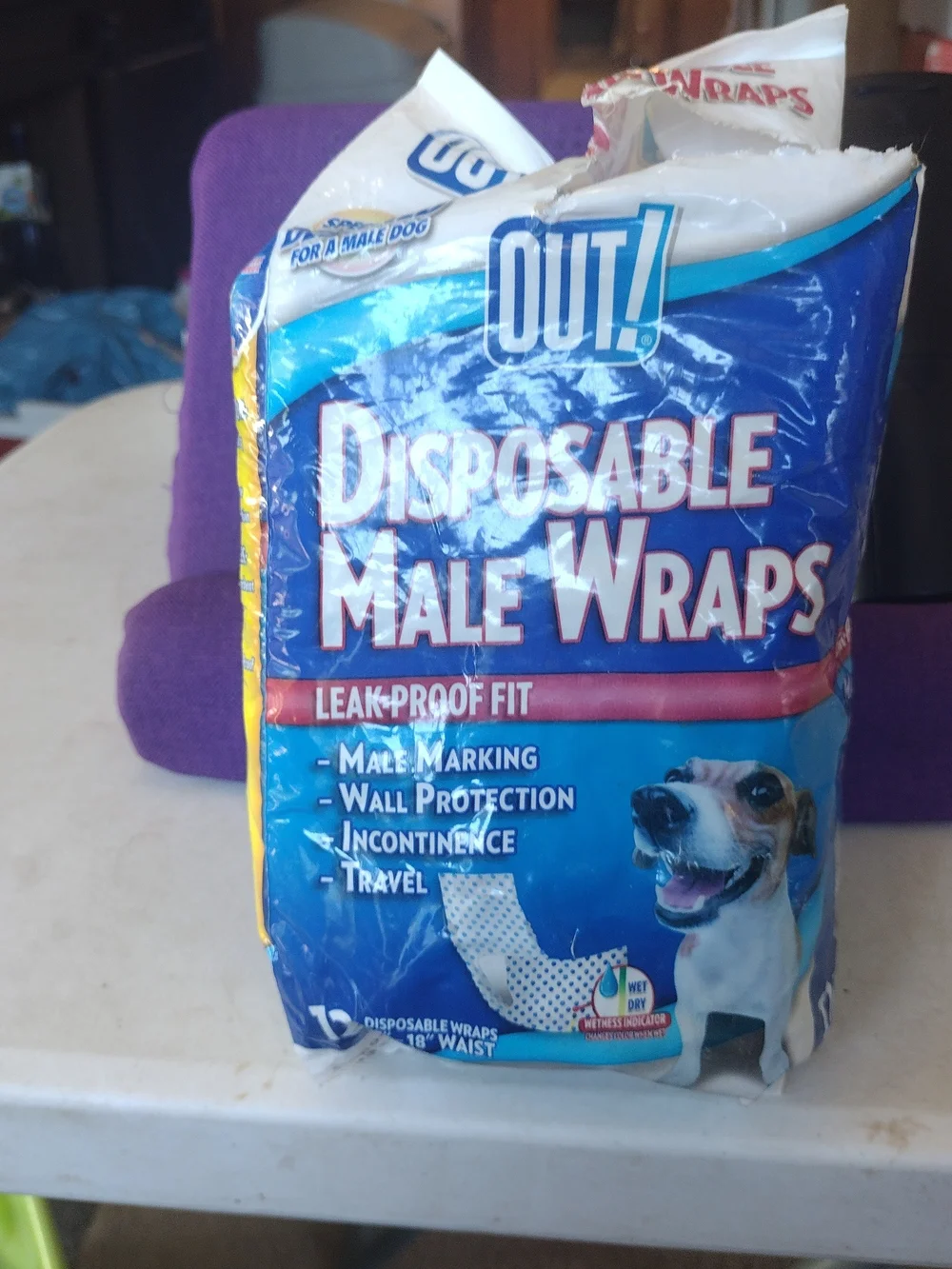 OUT! Disposable Male Wraps - Blue Packaging